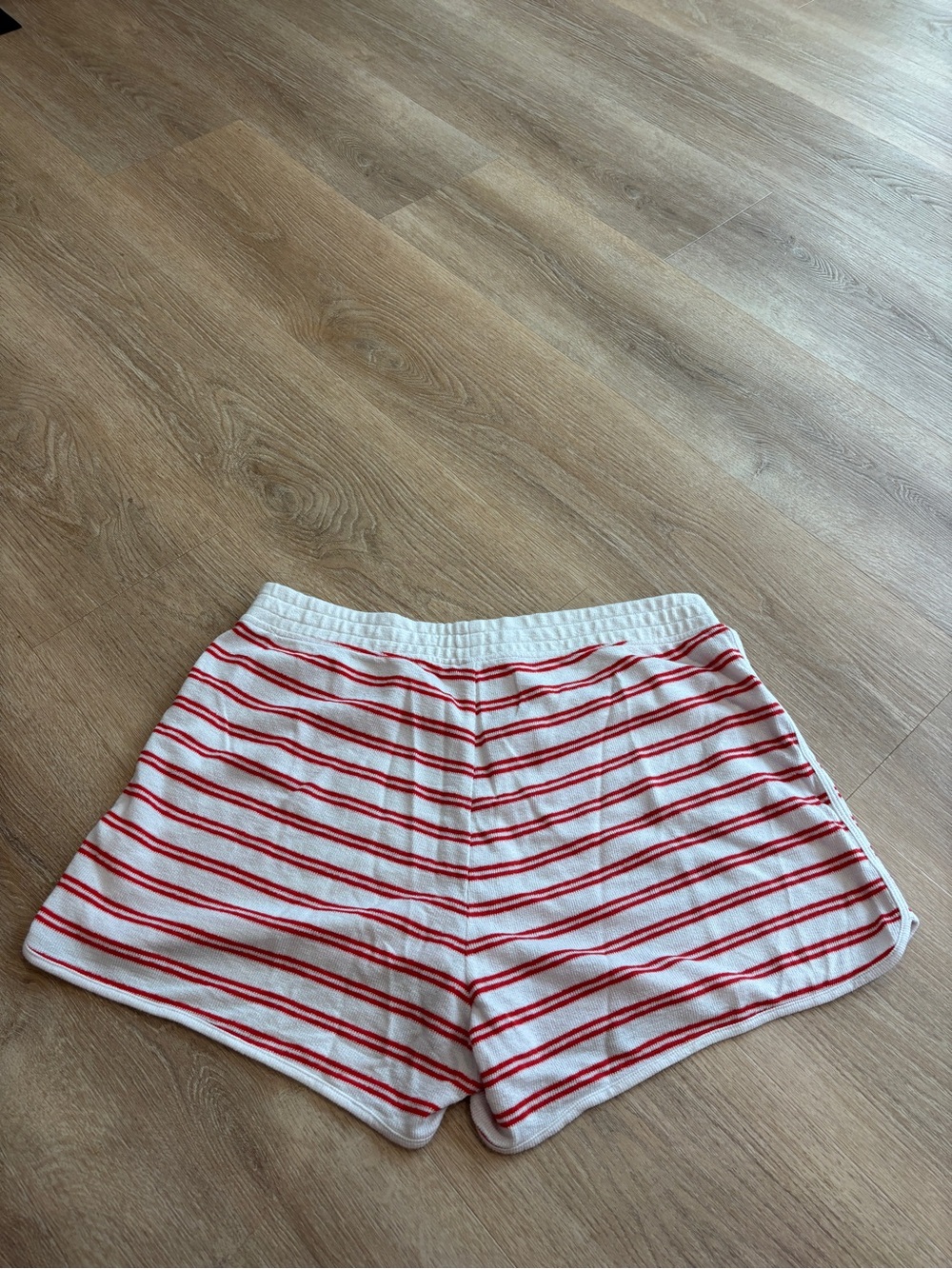 Striped terry cloth shorts